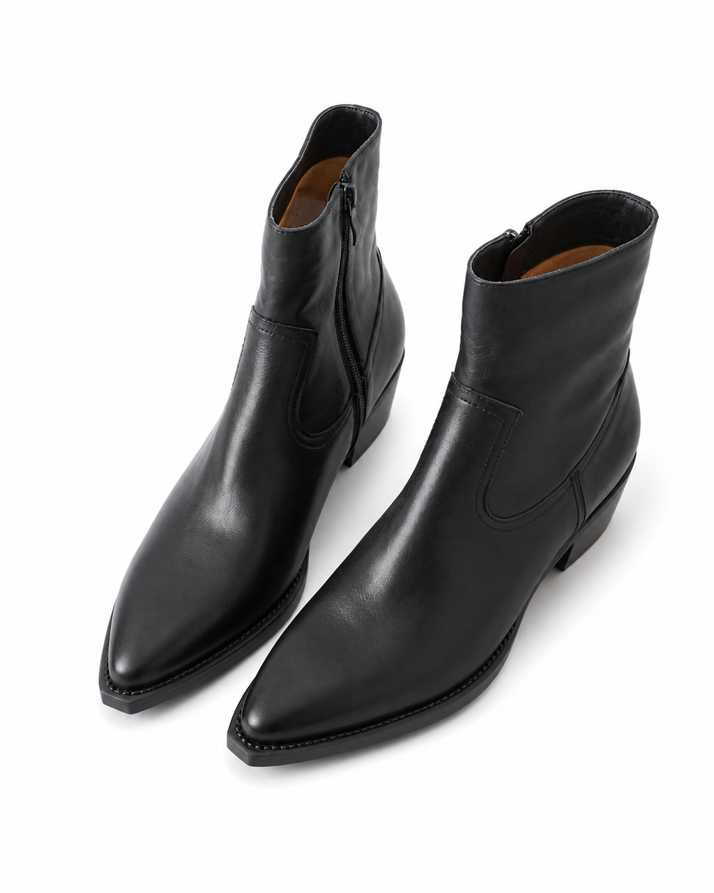 RodHod Damen Echtleder Stiefeletten Schwarz