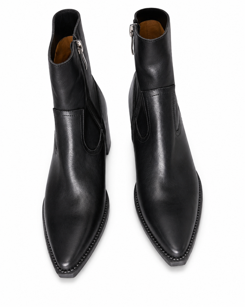 RodHod Damen Echtleder Stiefeletten Schwarz